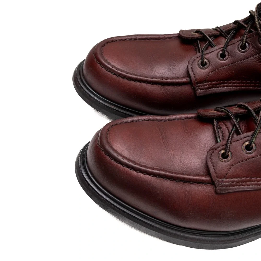Red Wing Moc Toe Boots Burgundy 202 SUPERSOLE 6-INCH‎ SOFT TOE Men's US 10.5